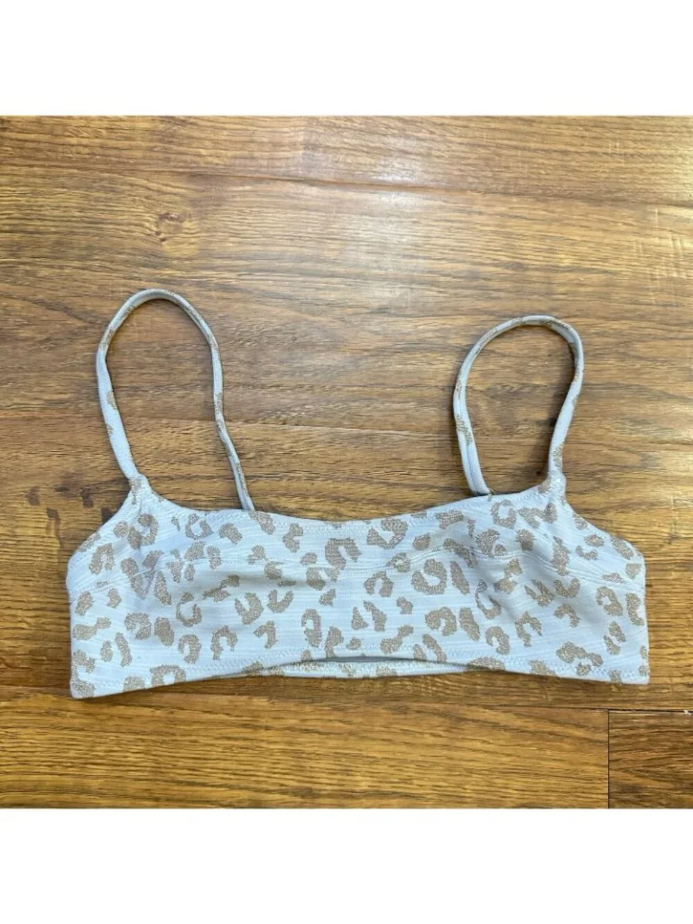 Solid & Striped metallic Cheetah bikini top